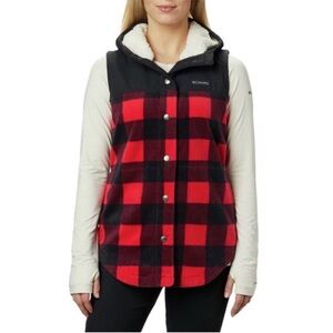 Columbia Buffalo Check Vest in Red and Black